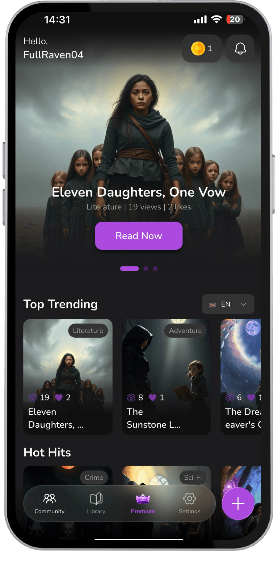 StoryNow AI mobil ekranı